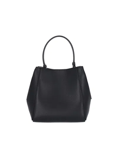Tory Burch Structured Black Leather Mcgraw Shoulder Bag