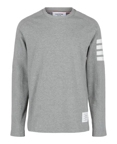Thom Browne Gray 4-bar Stripe Long Sleeve T-shirt In Gray
