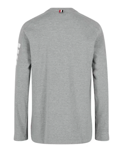 Thom Browne Gray 4-bar Stripe Long Sleeve T-shirt In Gray