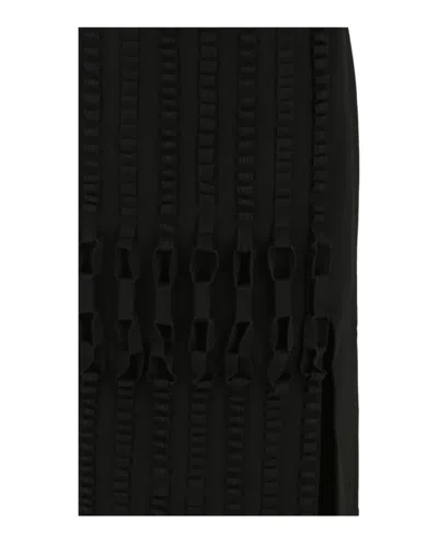 Ferragamo Fringed Wool-twill Midi Skirt