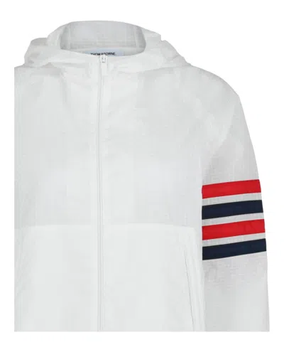 Thom Browne Ultralight Ripstop 4-bar Anorak In White