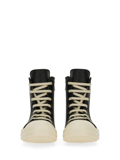 Rick Owens Men Leather High-top Sneakers