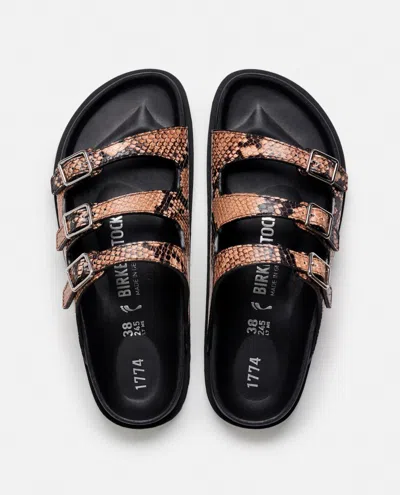 Birkenstock Florida Snake Leather Sandals With Adjustable Straps