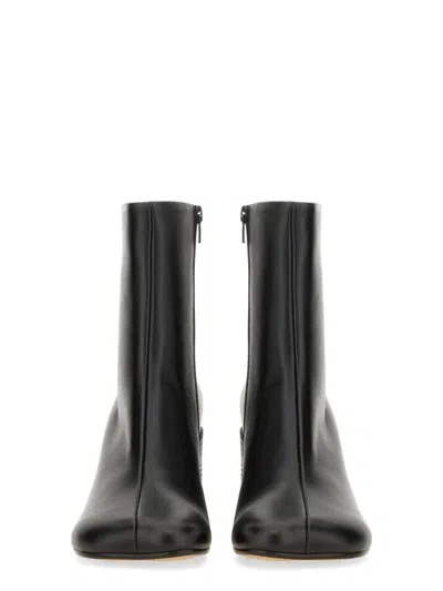 Mm6 Maison Margiela Mm6 By Maison Margiela Anatomical Black Leather Ankle Boots In Black