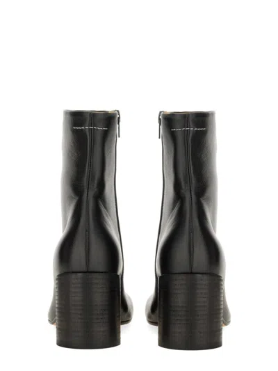 Mm6 Maison Margiela Mm6 By Maison Margiela Anatomical Black Leather Ankle Boots In Black