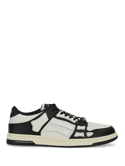 Amiri Multicolor Leather And Fabric Bandana Denim Skel Sneakers In Black