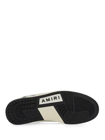 Amiri Multicolor Leather And Fabric Bandana Denim Skel Sneakers In Black