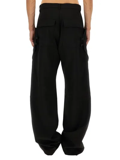 Rick Owens Stefan Wide-leg Grain De Poudre Wool Trousers In Black