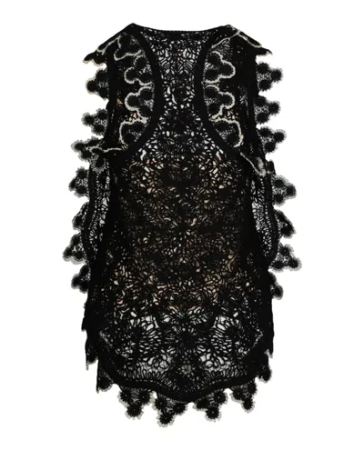 Stella Mccartney Crochet Tank Top In Black
