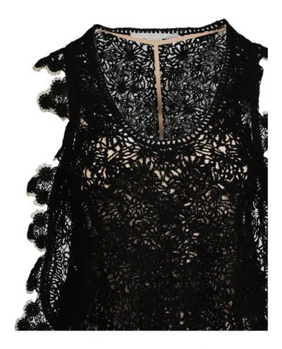 Stella Mccartney Crochet Tank Top In Black