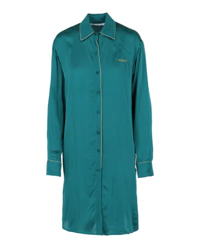 Off-white Satin Long Sleeve Pajama Shirt
