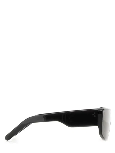 Rick Owens Angular Black Acetate Sunglasses In Black
