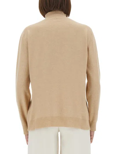 Fabiana Filippi Turtleneck Top With Button Detail And Ribbed Cuffs