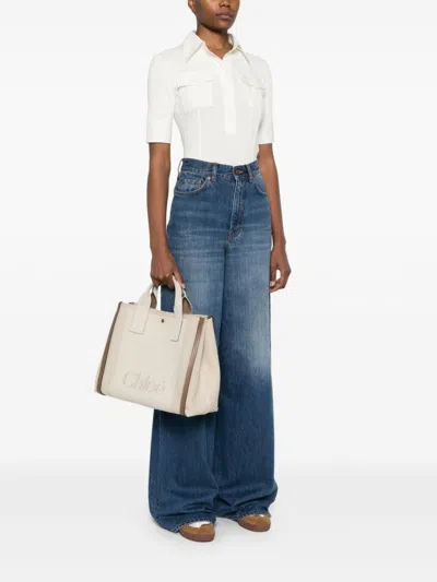 Chloé Carry Canvas Tote Bag In Multi