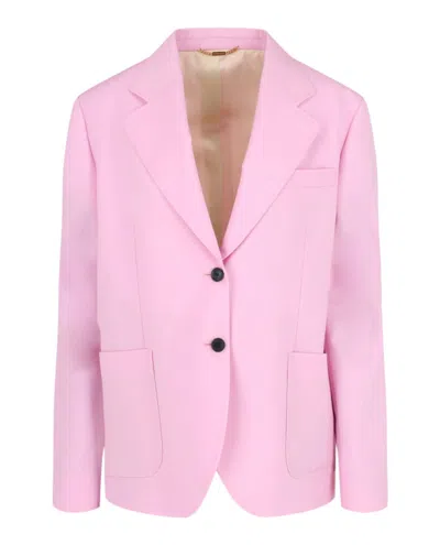 Versace Wool Blended Blazer In Pink