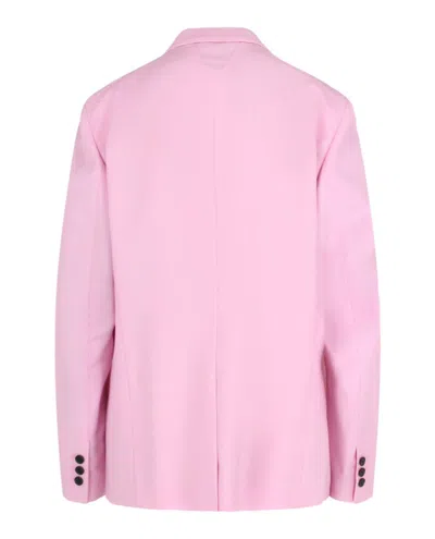 Versace Wool Blended Blazer In Pink