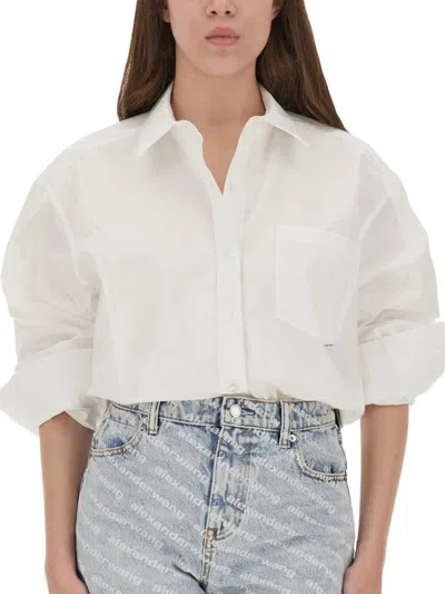 Alexander Wang T T By Alexander Wang White Regular Fit Shirt With Logo