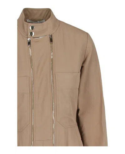 Stella Mccartney Alma Zippered Linen-blend Jumpsuit In Brown