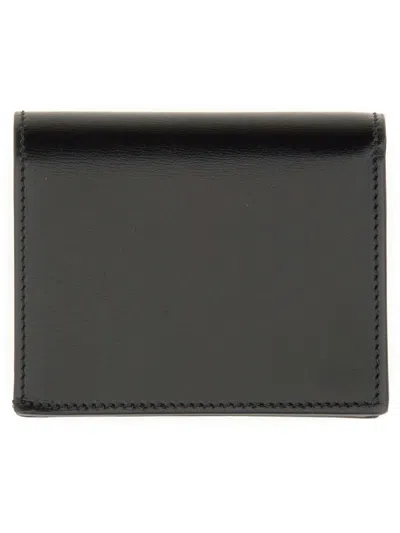 Alexander Mcqueen Calfskin Wallet With Embossed Logo In Black