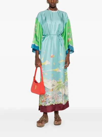 Alemais Womens Daria Graphic-print Silk Midi Dress Multi