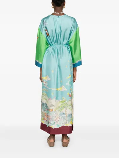 Alemais Womens Daria Graphic-print Silk Midi Dress Multi