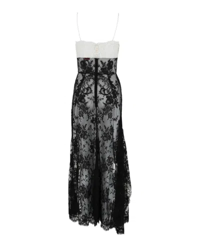 Alexander Mcqueen Sleeveless Lace Dress In Black