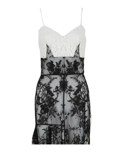 Alexander Mcqueen Sleeveless Lace Dress In Black