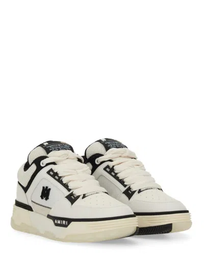 Amiri White And Black Chunky Sneakers With Logo Detail In Leather And Mixed Tech Fabrics Man