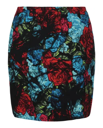 Versace Floral Printed Zip Front Mini Skirt