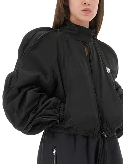 Alexander Wang T T By Alexander Wang Cropped Black Puffer Jacket