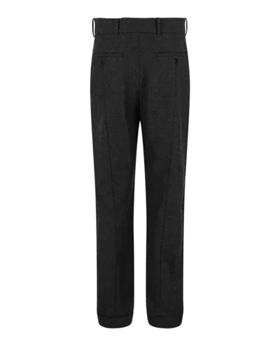 Alexander Mcqueen Pleated Wool Trousers In Black
