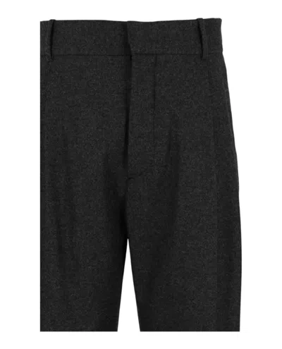 Alexander Mcqueen Pleated Wool Trousers In Black