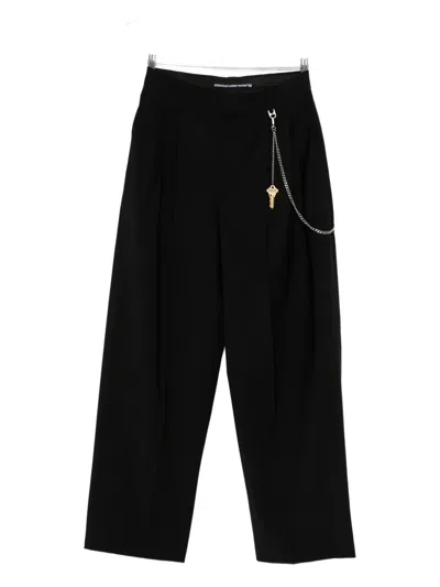 Alexander Wang Pleated Key-chain Trousers In Black