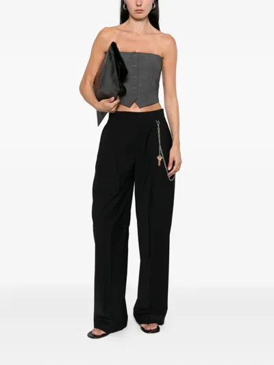 Alexander Wang Pleated Key-chain Trousers In Black