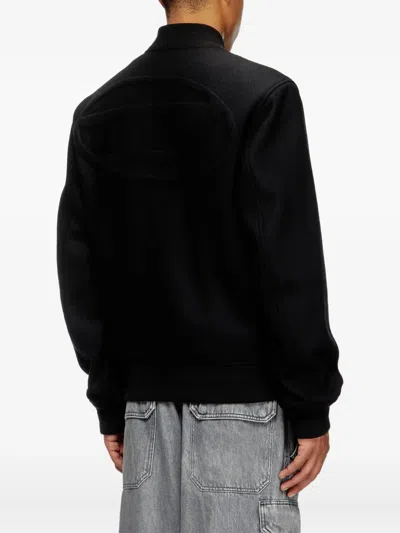 Diesel Bomber Jacket With Embroidered Logo In Black