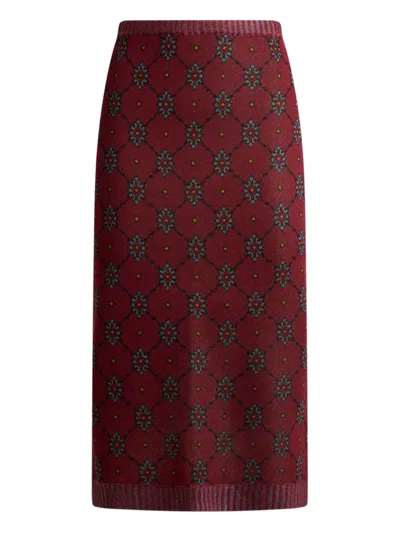 Etro Patterned Knit Midi Skirt
