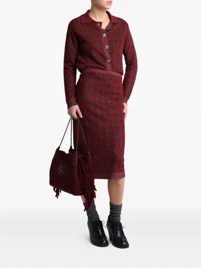 Etro Patterned Knit Midi Skirt