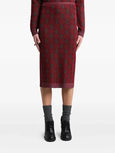 Etro Patterned Knit Midi Skirt
