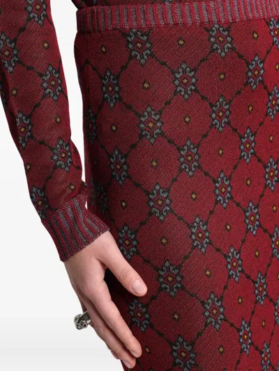 Etro Patterned Knit Midi Skirt
