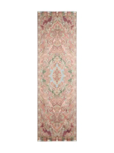 Etro Silk Scarf With Placed Print In Pink