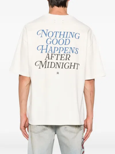 Amiri Night Graphic Print Crewneck T-shirt In White