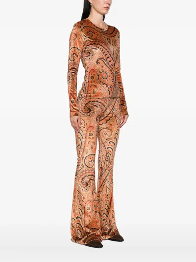 Etro Paisley-print Velvet Top