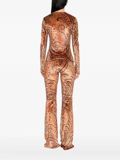 Etro Paisley-print Velvet Top