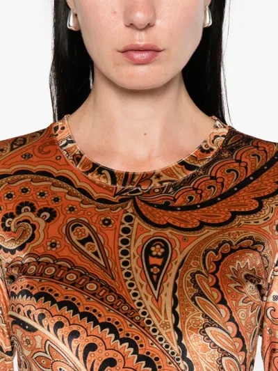 Etro Paisley-print Velvet Top