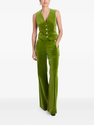 Temperley London Clove Velvet Trousers In Green