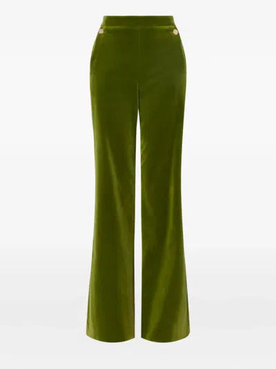 Temperley London Clove Velvet Trousers In Green