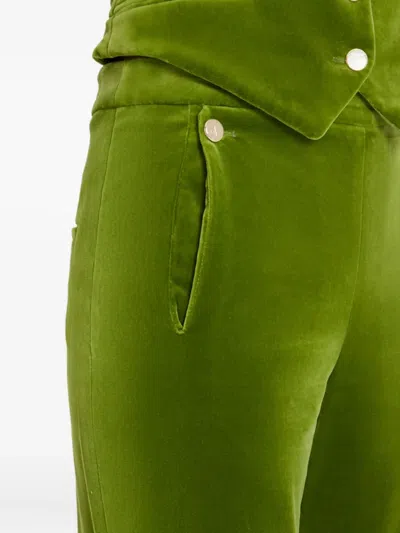 Temperley London Clove Velvet Trousers In Green