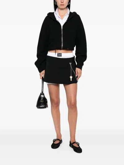 Alexander Wang Pleated Key-detail Shorts In Black