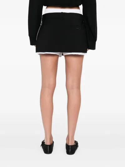 Alexander Wang Pleated Key-detail Shorts In Black