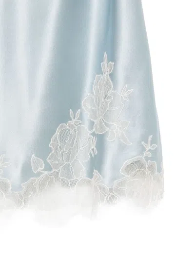 Carine Gilson Satin Silk Top In Blue
